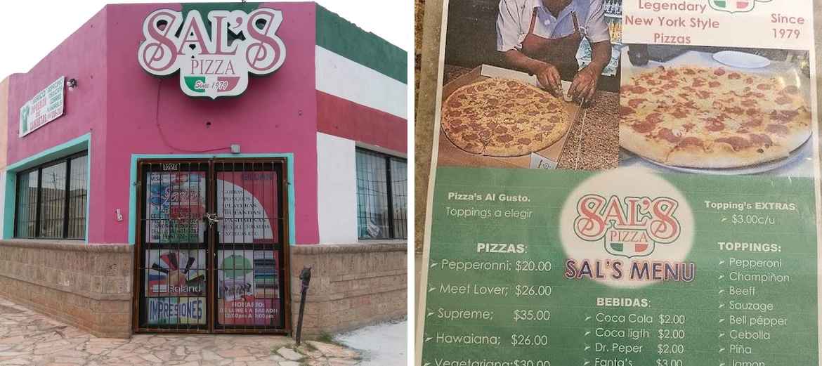 Sal's Pizza Menu